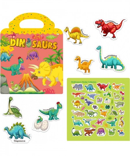 Dinosaur Toys for Kids 3-5 Toddler Sticker Book Toys for 1 2 3 4 5 Year Old Boy Girl Gifts Reusable Static Sticker Learning T...