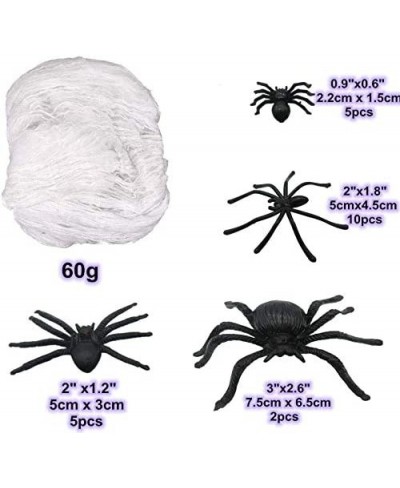 Halloween Spider Web Cobwebs with Fake Spiders and Bats Stretchable Spider Web with Plastic Spiders and Wall Sticker DIY PVC ...