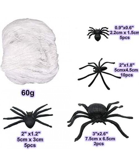 Halloween Spider Web Cobwebs with Fake Spiders and Bats Stretchable Spider Web with Plastic Spiders and Wall Sticker DIY PVC ...