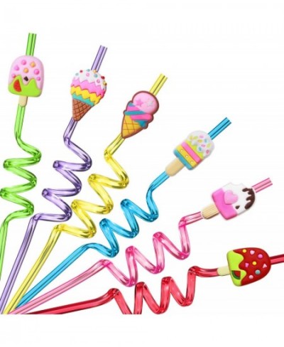 24 Reusable Ice Cream Straws for Birthday Party Supplies | Party Favors with 2 Cleaning Brush $26.84 - Kids' Party Favor Sets