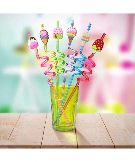 24 Reusable Ice Cream Straws for Birthday Party Supplies | Party Favors with 2 Cleaning Brush $26.84 - Kids' Party Favor Sets