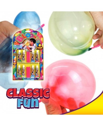 Bloonies Magic Plastic Bubbles Variety Pack (8 Tubes per Pack) | Kids Super Elastic Bubble Balloons | Blow Up Balloons with S...