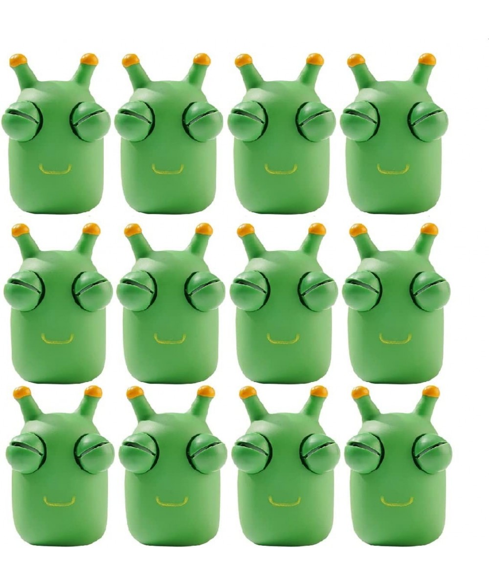 12 Pcs Funny Grass Worm Pinch Toy 2022 Novelty Eye Popping Worm Squeeze Toy Green Eye Bouncing Worm Toy Fidget Sensory Toys P...