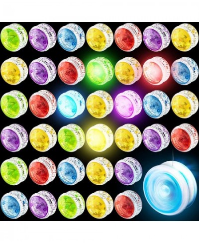 50 Pieces Yo Yo LED Light Up Responsive Ball Plastic Auto Return Yo Yo with Light Entertaining Toy Gifts for Beginner Boy Gir...