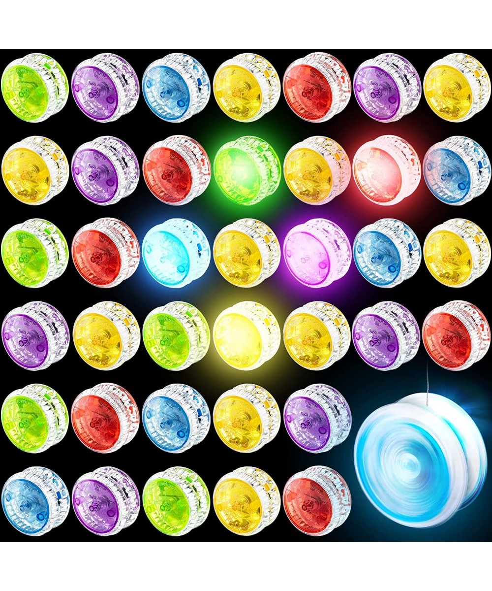 50 Pieces Yo Yo LED Light Up Responsive Ball Plastic Auto Return Yo Yo with Light Entertaining Toy Gifts for Beginner Boy Gir...