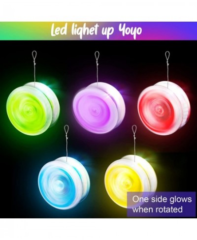 50 Pieces Yo Yo LED Light Up Responsive Ball Plastic Auto Return Yo Yo with Light Entertaining Toy Gifts for Beginner Boy Gir...