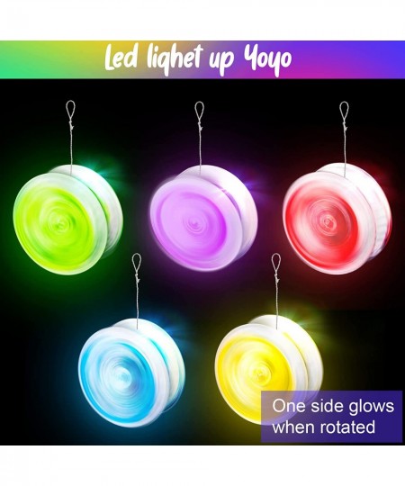 50 Pieces Yo Yo LED Light Up Responsive Ball Plastic Auto Return Yo Yo with Light Entertaining Toy Gifts for Beginner Boy Gir...