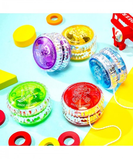 50 Pieces Yo Yo LED Light Up Responsive Ball Plastic Auto Return Yo Yo with Light Entertaining Toy Gifts for Beginner Boy Gir...