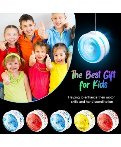 50 Pieces Yo Yo LED Light Up Responsive Ball Plastic Auto Return Yo Yo with Light Entertaining Toy Gifts for Beginner Boy Gir...