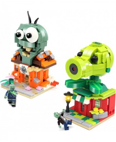 Plants and Zombies Toys vs A Collection of 4 Building Toys to Form a Big Street Scene Action Figurines Toys Great Gifts for K...