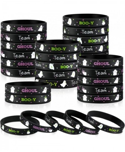 24 Pack Halloween Gender Reveal Bracelets Team Ghoul Boo Y Silicone Wristbands for Halloween Baby Shower Gender Reveal Party ...