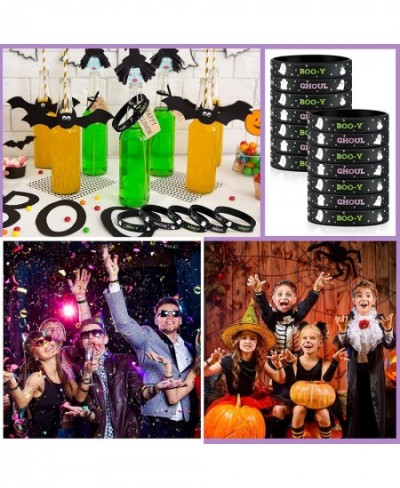 24 Pack Halloween Gender Reveal Bracelets Team Ghoul Boo Y Silicone Wristbands for Halloween Baby Shower Gender Reveal Party ...