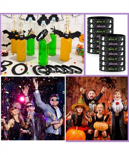 24 Pack Halloween Gender Reveal Bracelets Team Ghoul Boo Y Silicone Wristbands for Halloween Baby Shower Gender Reveal Party ...