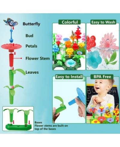 Flower Garden Building Toys Girls: 152 PCS Gifts 3 Year Olds Stem Building Educational Toy Age 4 Toddler Gardening Build Birt...