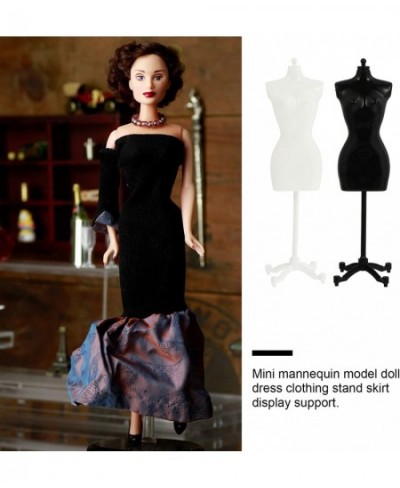 6pcs Doll Dress Form Clothing Clothes Gown Display Mini Mannequin Model Stand for Doll Display Holder Stand Display Support W...