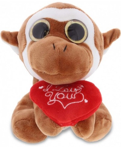 I Love You Plush Sparkling Big Eye Monkey - Cute Stuffed Animal with Heart and with Name Personalization for Valentine Annive...