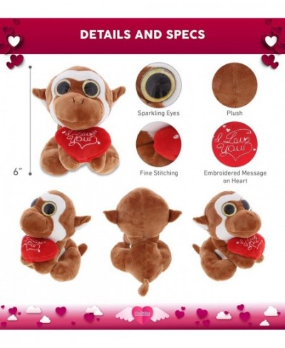 I Love You Plush Sparkling Big Eye Monkey - Cute Stuffed Animal with Heart and with Name Personalization for Valentine Annive...