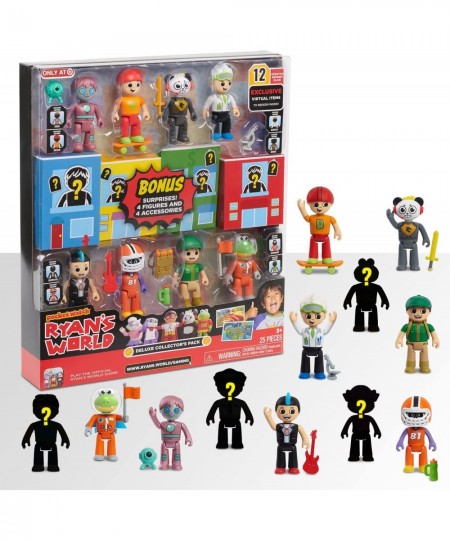 Ryan’s World 25-Piece Deluxe Collector’s Figure Pack with 12 Virtual Codes to Ryan’s Virtual Video Game Kids Toys for Ages 3 ...