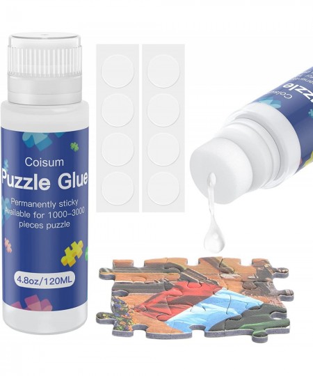 Jigsaw Puzzle Glue Clear with Sponge Head Quick Drying Bright and Water-Soluble Puzzle Glue fits for 1000 Pieces Jigsaw Puzzl...