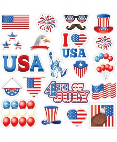 20 PCS 4th of July Party Thick Gel Clings Patriotic Memorial Day Window Gel Clings Decals Stickers for Kids Toddlers and Adul...