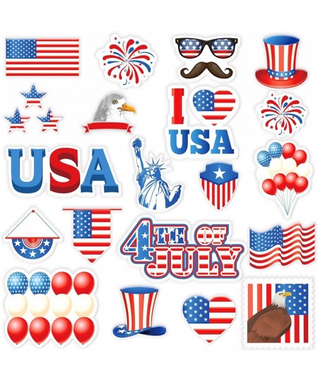 20 PCS 4th of July Party Thick Gel Clings Patriotic Memorial Day Window Gel Clings Decals Stickers for Kids Toddlers and Adul...