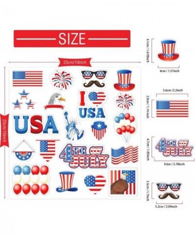 20 PCS 4th of July Party Thick Gel Clings Patriotic Memorial Day Window Gel Clings Decals Stickers for Kids Toddlers and Adul...