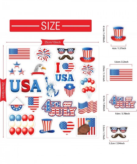 20 PCS 4th of July Party Thick Gel Clings Patriotic Memorial Day Window Gel Clings Decals Stickers for Kids Toddlers and Adul...