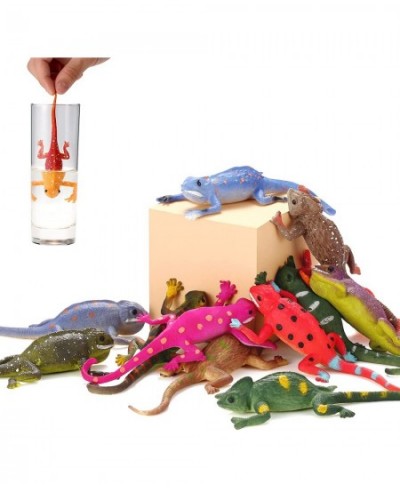 12 Pack Lizard Animal Figurines 6" Color-Changeable and Stretchy Realistic Reptile Toy Set for Themed Parties Goodie Bag Fill...