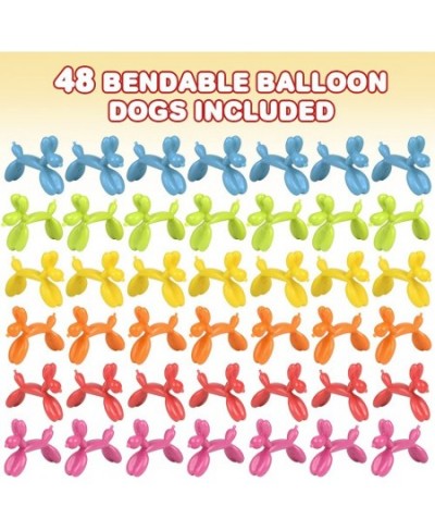 Mini Bendable Dog Assortment Set of 48 Flexible Figures in Assorted Colors Birthday Party Favors for Boys & Girls Stress Reli...