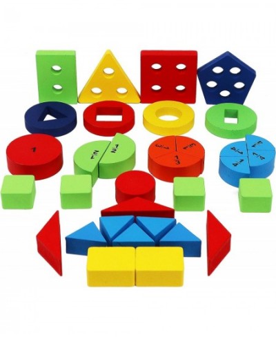 Wooden Toy for Shape Blocks Toddler Stacking Puzzle for Sorter Block Montessori Toys Sorting Rainbow Stacker Educational Todd...