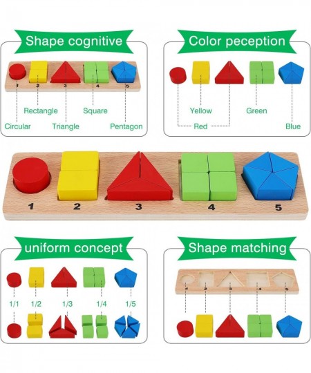 Wooden Toy for Shape Blocks Toddler Stacking Puzzle for Sorter Block Montessori Toys Sorting Rainbow Stacker Educational Todd...