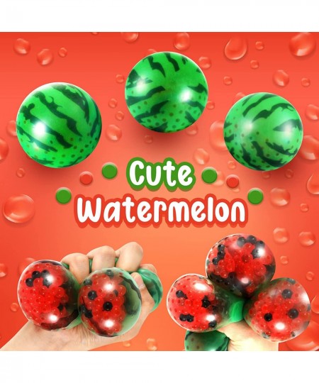 Squeeze Stress Balls - 6 Pack Water Beads Ball for Kids/ Adults Watermelon Ball Set Stress Relieve Fidget Toys Sensory Squish...