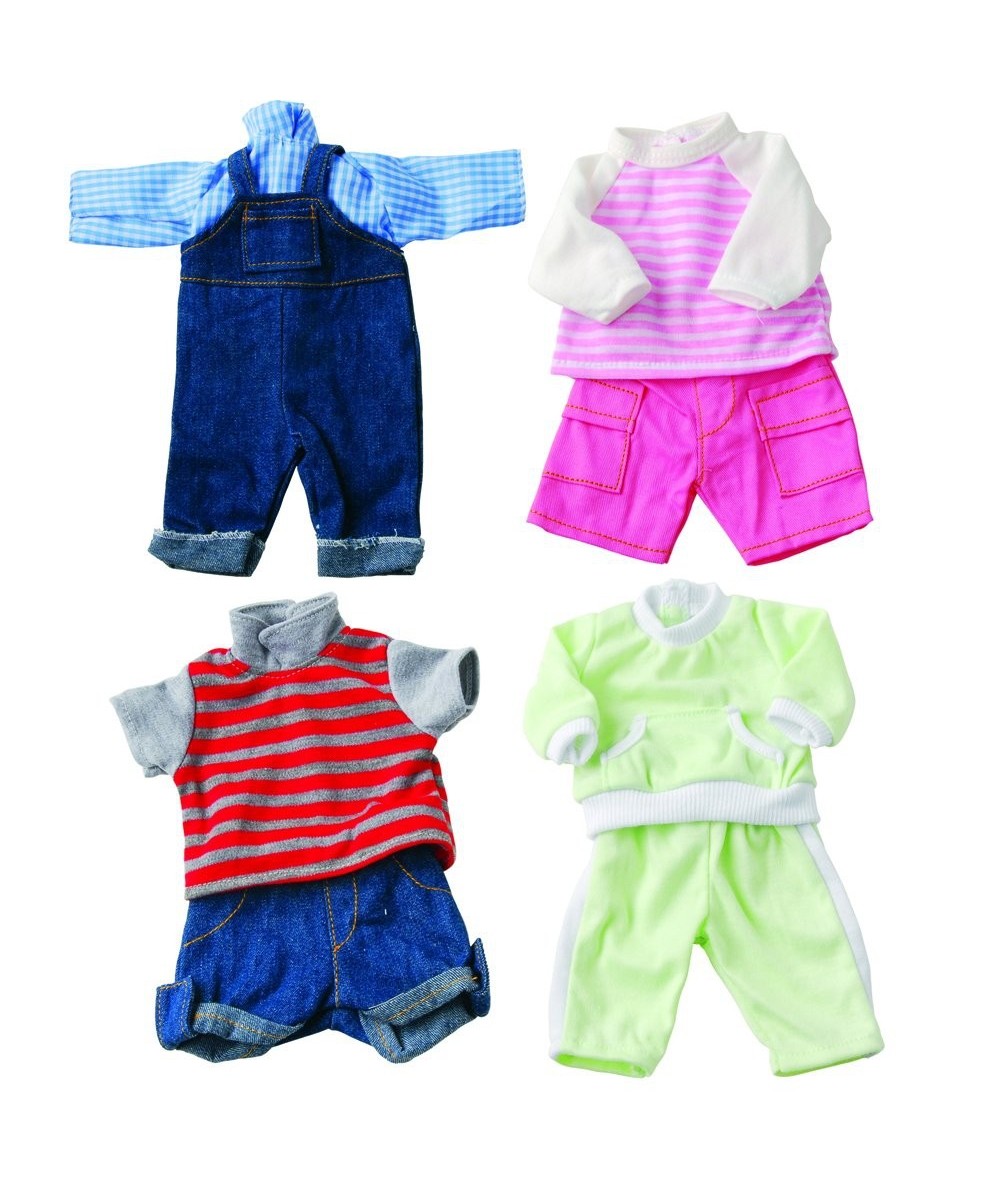 Constructive Playthings-GAN-61 Washable Clothing for 12-14 Inch Baby Dolls Set of 4 Outfits $53.39 - Doll Accessories