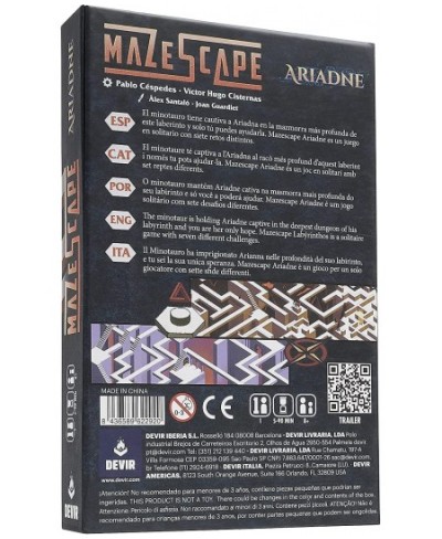 | Devir | BGMAZEA | Mazescapes: Ariadne | 7 Different Mazes | 2 Players | Ages 8+ $25.01 - Board Games