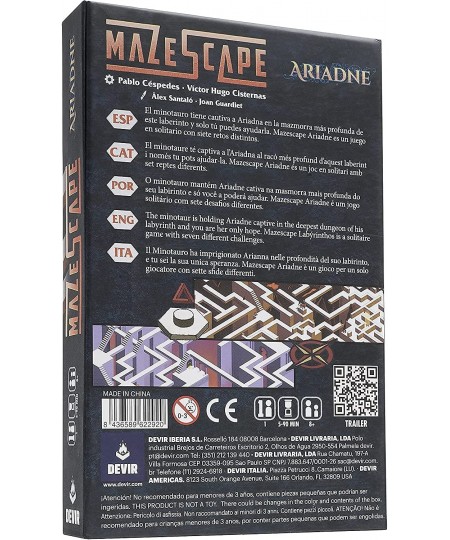 | Devir | BGMAZEA | Mazescapes: Ariadne | 7 Different Mazes | 2 Players | Ages 8+ $25.01 - Board Games