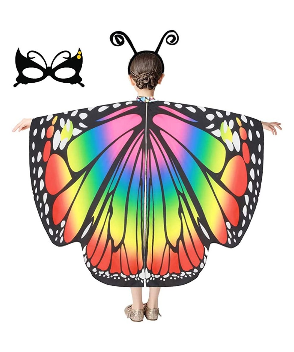 Butterfly Costume for girls Butterfly Wings Cape Halloween Costume Pretend Party Dress Up Set with Headband and Mask $24.96 -...