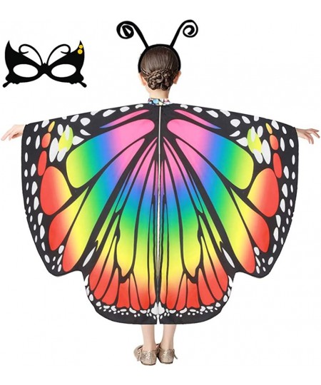 Butterfly Costume for girls Butterfly Wings Cape Halloween Costume Pretend Party Dress Up Set with Headband and Mask $24.96 -...