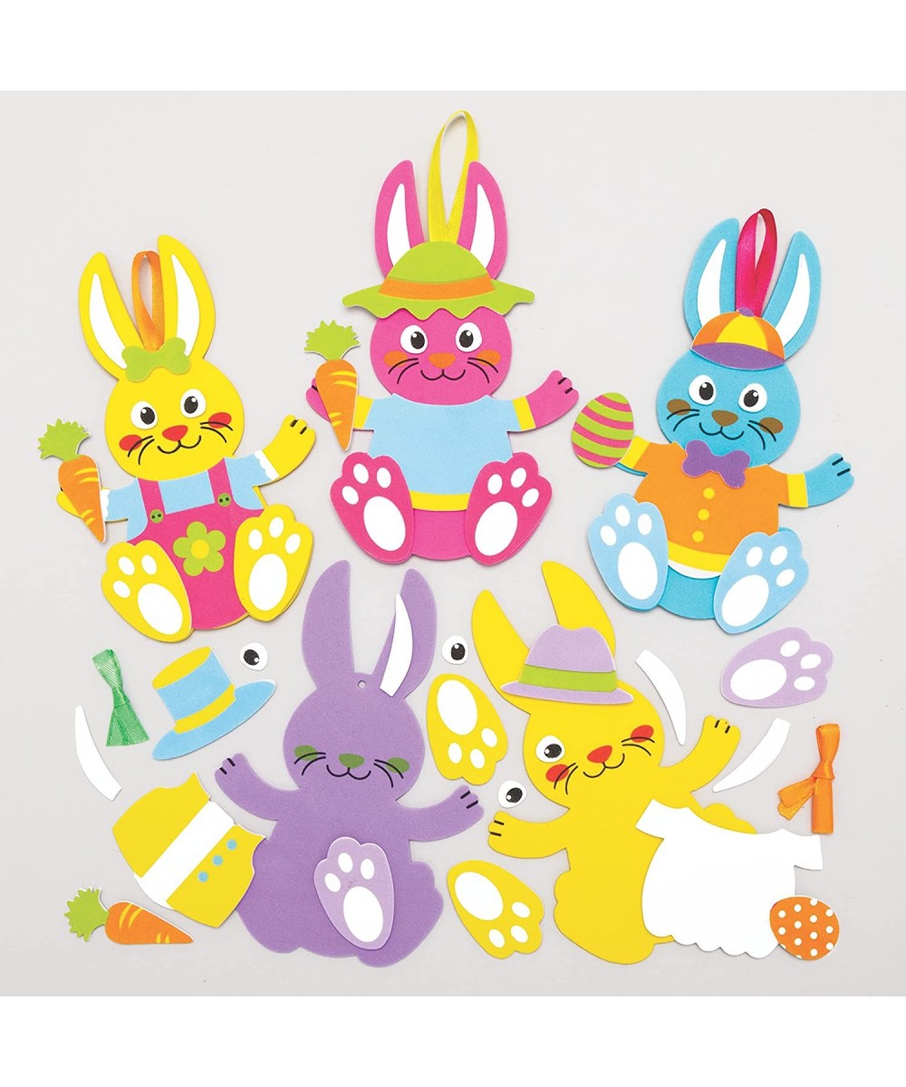 AX767 Easter Bunny Mix & Match Decoration Kits - Pack of 8 Perfect for Kids Arts & Crafts Projects Ideal for Sunday School Ta...