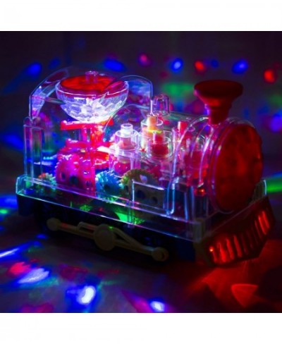 Transparent Electric Gear Train Toy with Flashing Lights and Music Battery Operated Bump & Go Action Toy Multicolored $35.38 ...