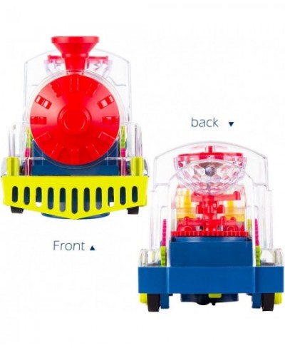 Transparent Electric Gear Train Toy with Flashing Lights and Music Battery Operated Bump & Go Action Toy Multicolored $35.38 ...