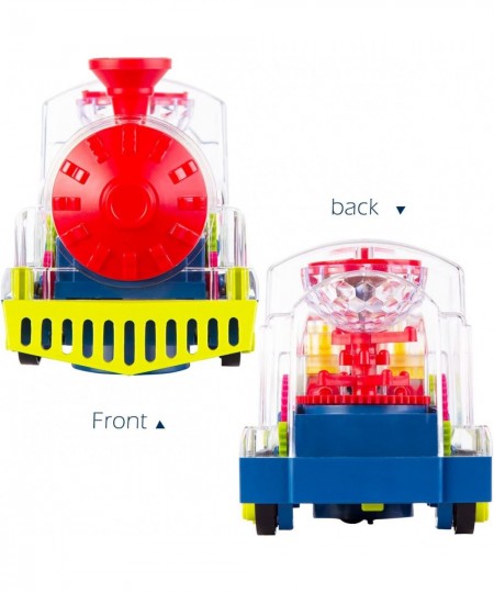 Transparent Electric Gear Train Toy with Flashing Lights and Music Battery Operated Bump & Go Action Toy Multicolored $35.38 ...