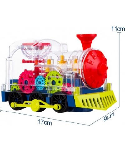 Transparent Electric Gear Train Toy with Flashing Lights and Music Battery Operated Bump & Go Action Toy Multicolored $35.38 ...