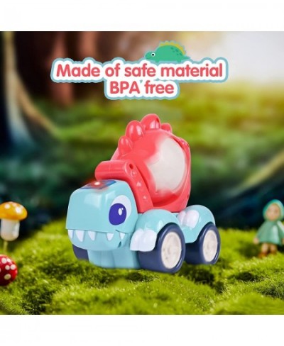 Toddler Toy Cars for 1 2 3 4 5 Year Old Boys Girls 4 Pack Dinosaur Electric Construction Trucks with Music and Light Ideal Gi...