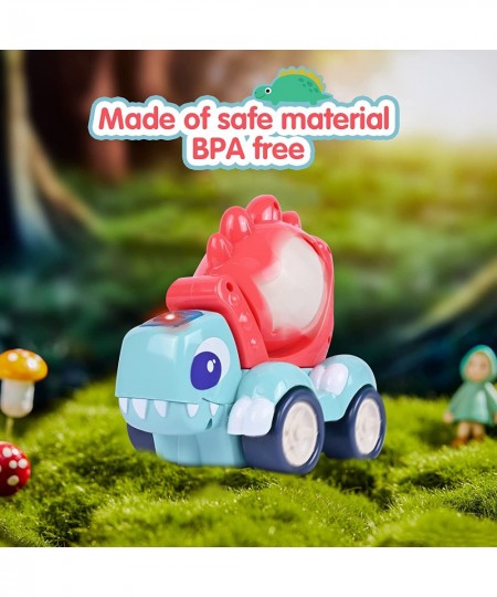 Toddler Toy Cars for 1 2 3 4 5 Year Old Boys Girls 4 Pack Dinosaur Electric Construction Trucks with Music and Light Ideal Gi...