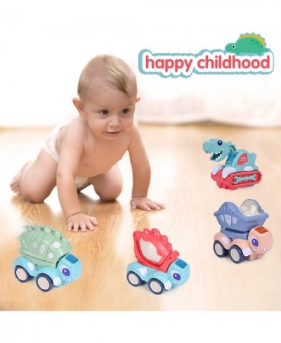 Toddler Toy Cars for 1 2 3 4 5 Year Old Boys Girls 4 Pack Dinosaur Electric Construction Trucks with Music and Light Ideal Gi...