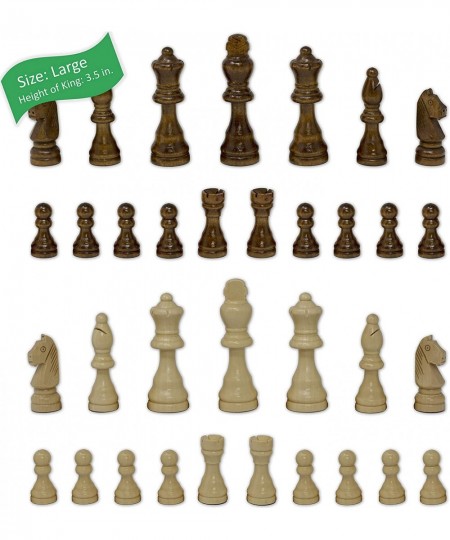 Staunton Chess Pieces with Extra Queens | Size: Large - King Height: 3.5 inch | Wood $24.99 - Game Accessories