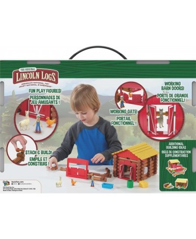 – Fun On The Farm - 102 Parts - Real Wood Logs - Ages 3+ - Best Retro Building Gift Set for Boys/Girls – Creative Constructio...