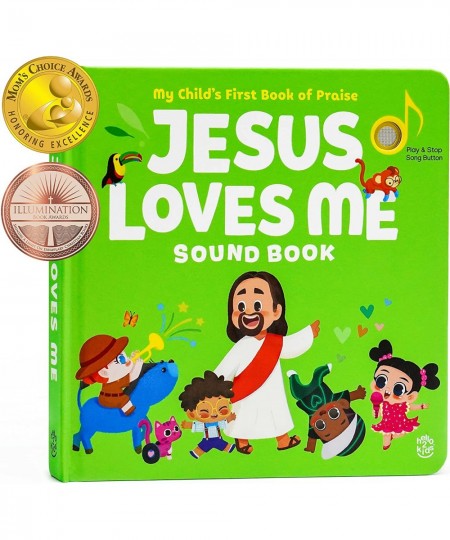 Jesus Loves Me - Sound Book - 6 Button Christian Musical Toy - Bible Songs & Illustrations - Gift for Easter Baptisms Birthda...