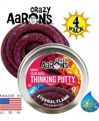 Crazy Aaron's Putty Color Shock & Holo Mini Tins (.47oz Each) Sun Beam Coral Reef Eternal Flame & Moonlight Gift Set Bundle -...