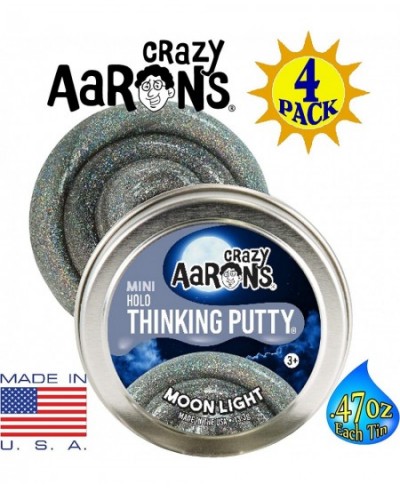 Crazy Aaron's Putty Color Shock & Holo Mini Tins (.47oz Each) Sun Beam Coral Reef Eternal Flame & Moonlight Gift Set Bundle -...